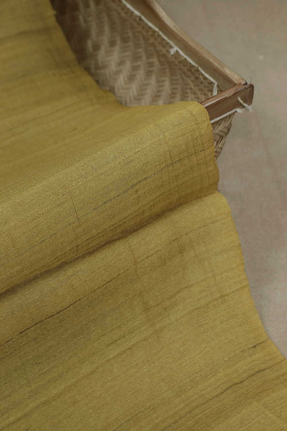 Yellow Handwoven Gicha Tussar Fabric