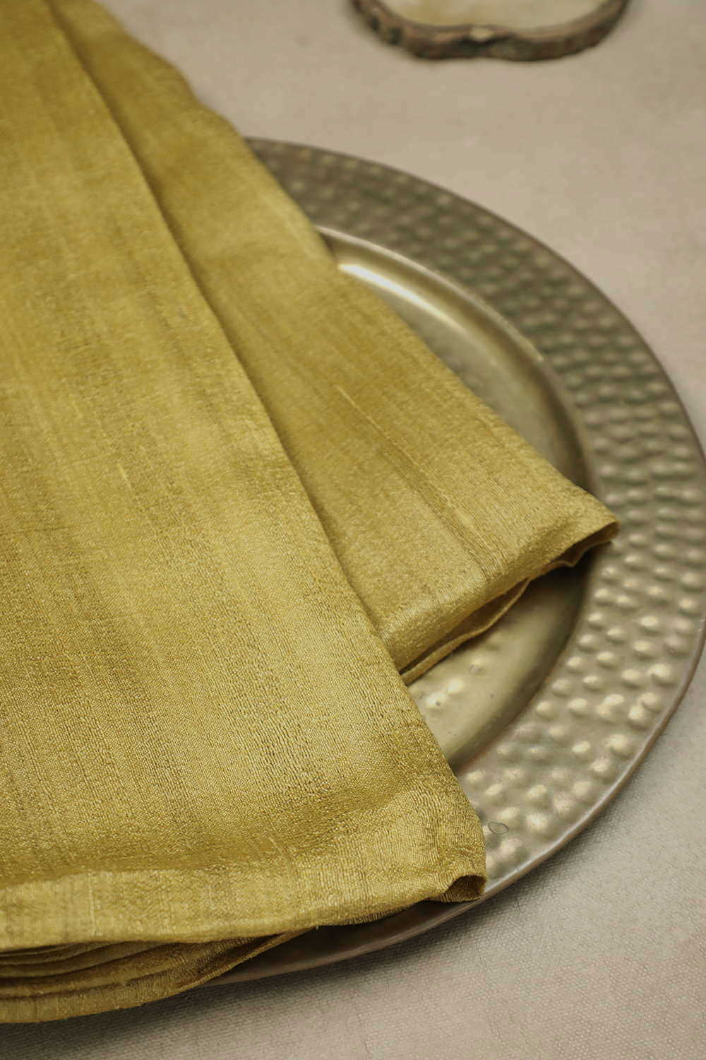 Yellow Handwoven Gicha Tussar Fabric