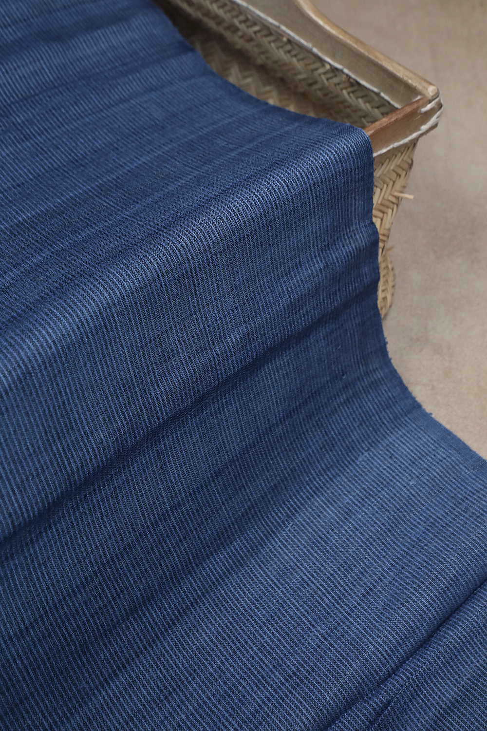 Blue Handwoven Tussar Fabric