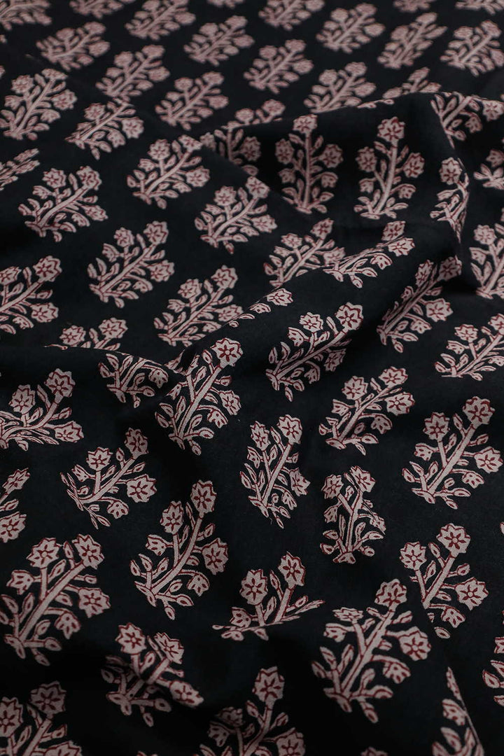 Black Bagh Cotton Fabric - 1m