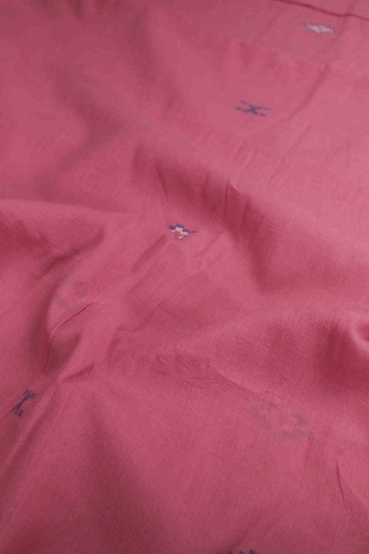 Butta on Pink Jamdani Cotton Fabric