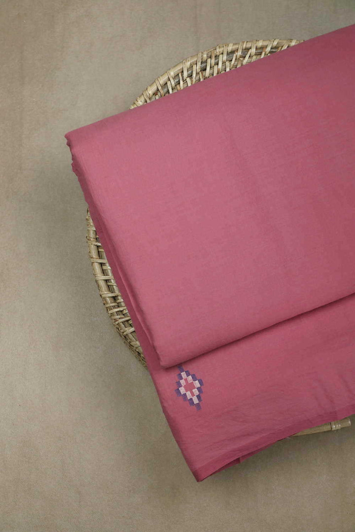 Butta on Pink Jamdani Cotton Fabric