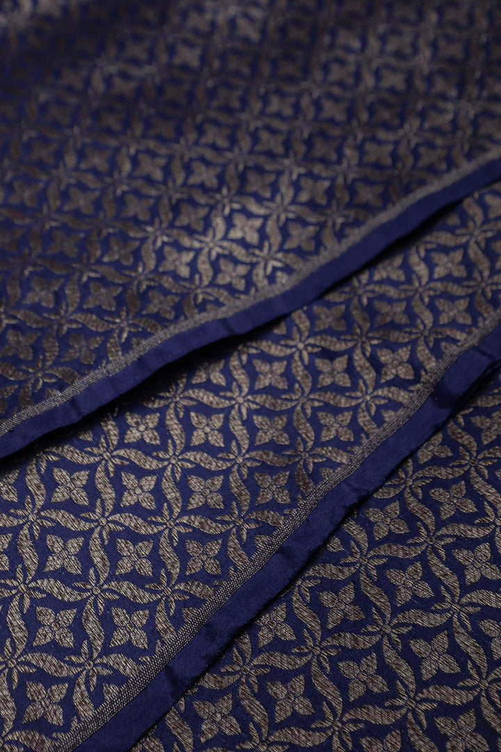 Blue Intricate Design Banarasi Silk Fabric