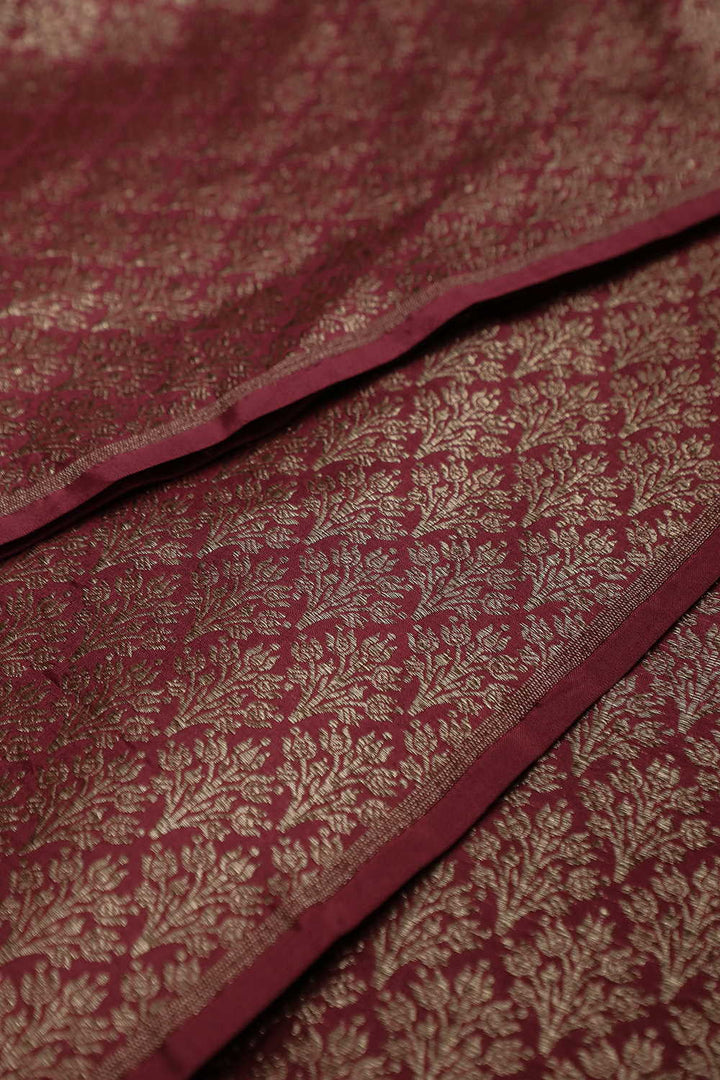 Pleasant Maroon Banarasi Silk Fabric - 2m