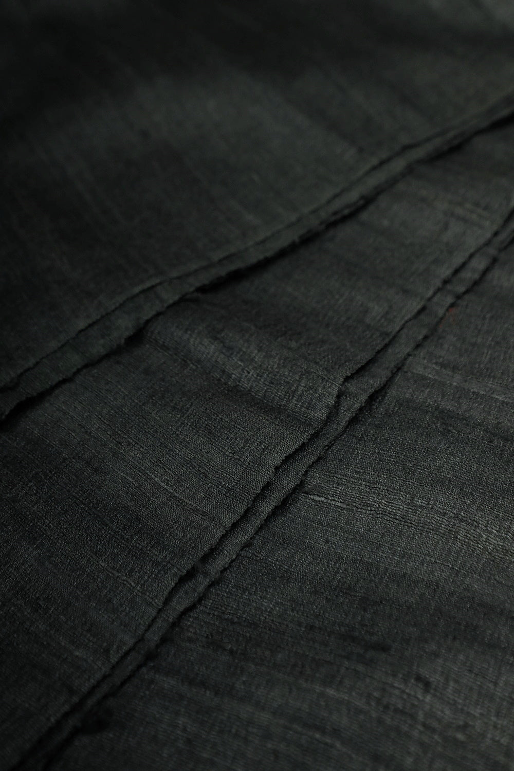 Anchor Blackish Grey Handwoven Tussar Fabric - 1.9m