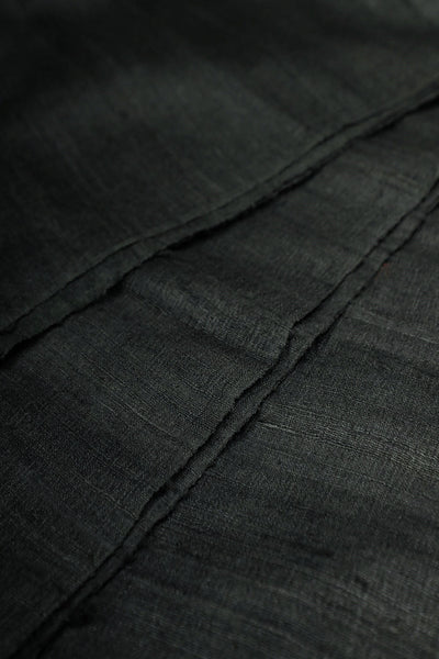 Anchor Blackish Grey Handwoven Tussar Fabric - 1.9m