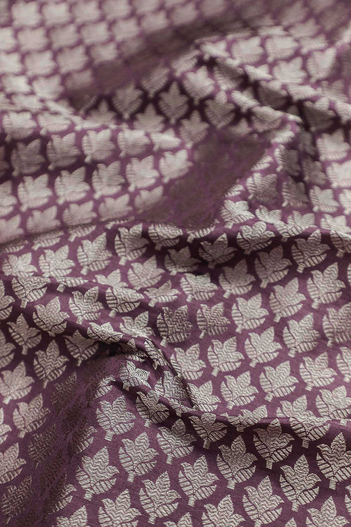 Onion Purple Banarasi Silk Fabric