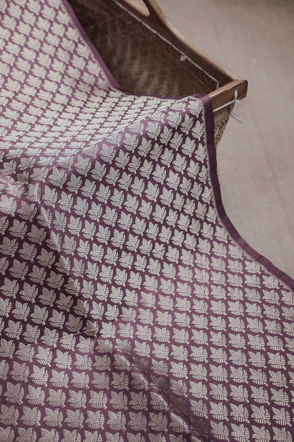 Onion Purple Banarasi Silk Fabric