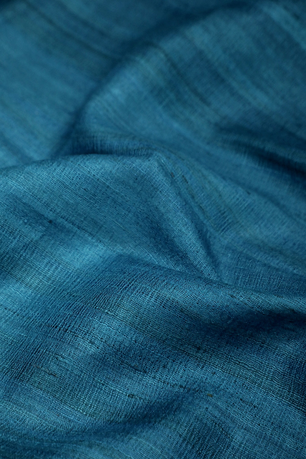 Persian Blue Handwoven Tussar Fabric - 1.4m