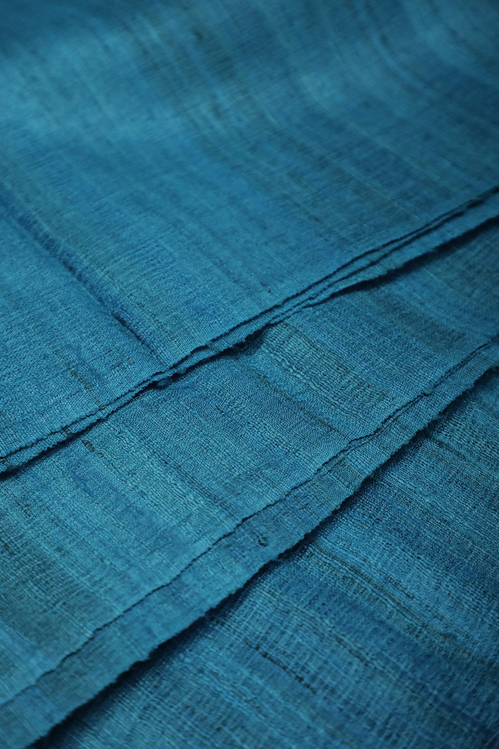 Persian Blue Handwoven Tussar Fabric - 1.4m