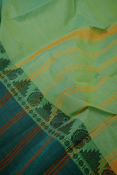 Fern Green Kanchipuram Cotton saree