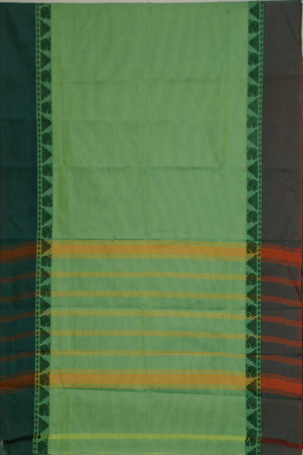 Fern Green Kanchipuram Cotton saree