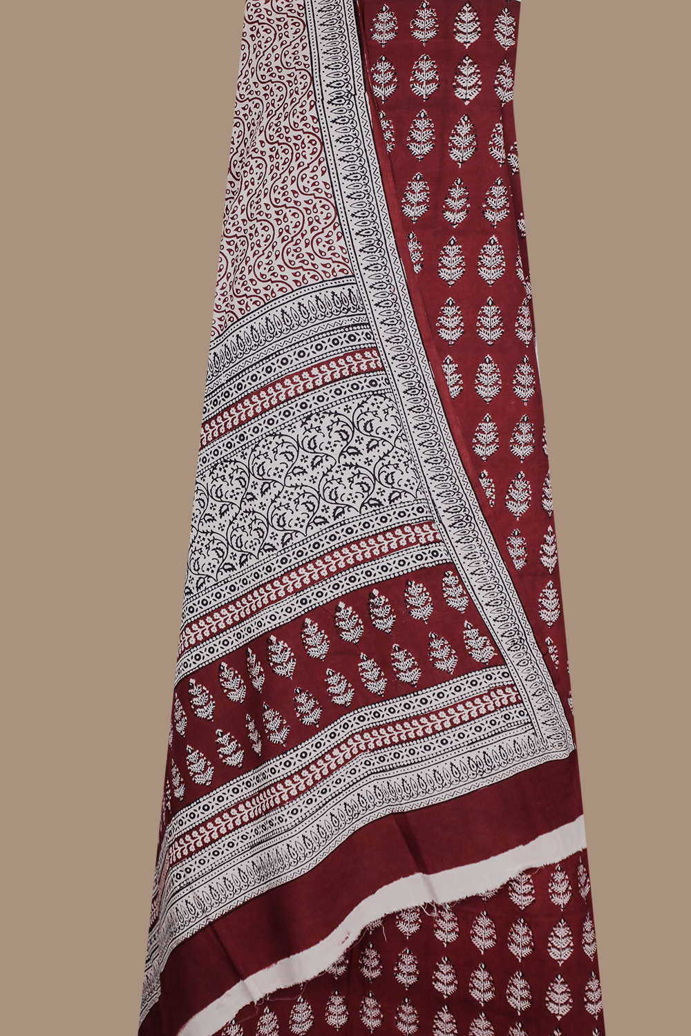 Dark Maroon Bagh Cotton Suit