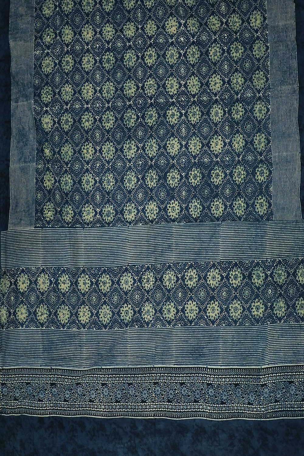 Indigo Ajrak Cotton Top & Dupatta