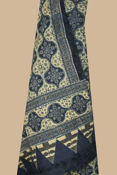 Indigo with Pattern Ajrak Cotton Top & Dupatta