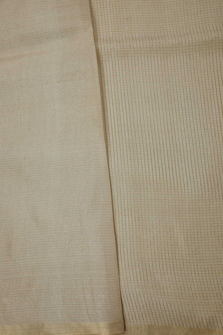 Rich Yellowish Cream Handwoven Tussar Silk saree