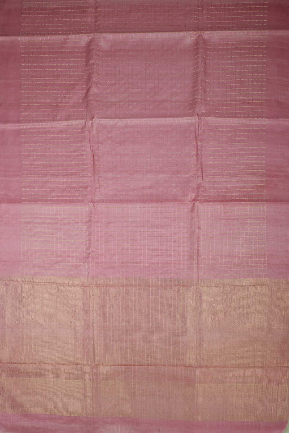 Thulian Pink Handwoven Tussar Silk saree