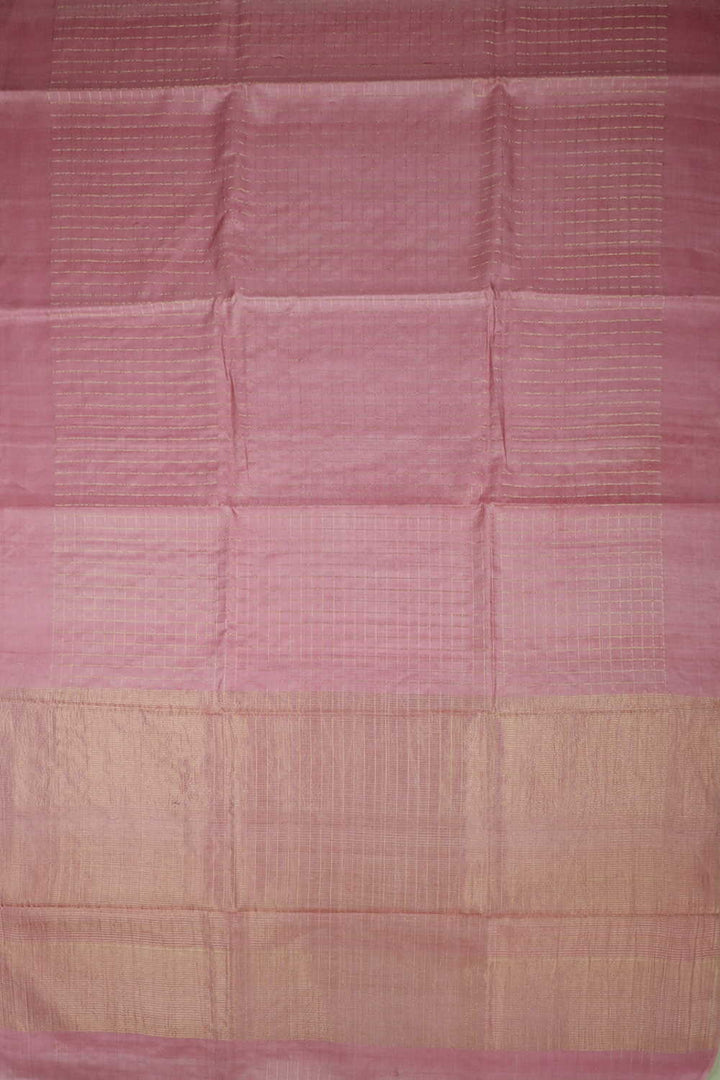 Thulian Pink Handwoven Tussar Silk saree