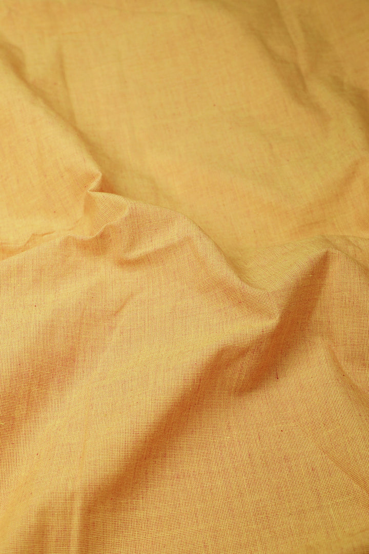 Yellow Yarn Dyed Handwoven Cotton Fabric - 1m