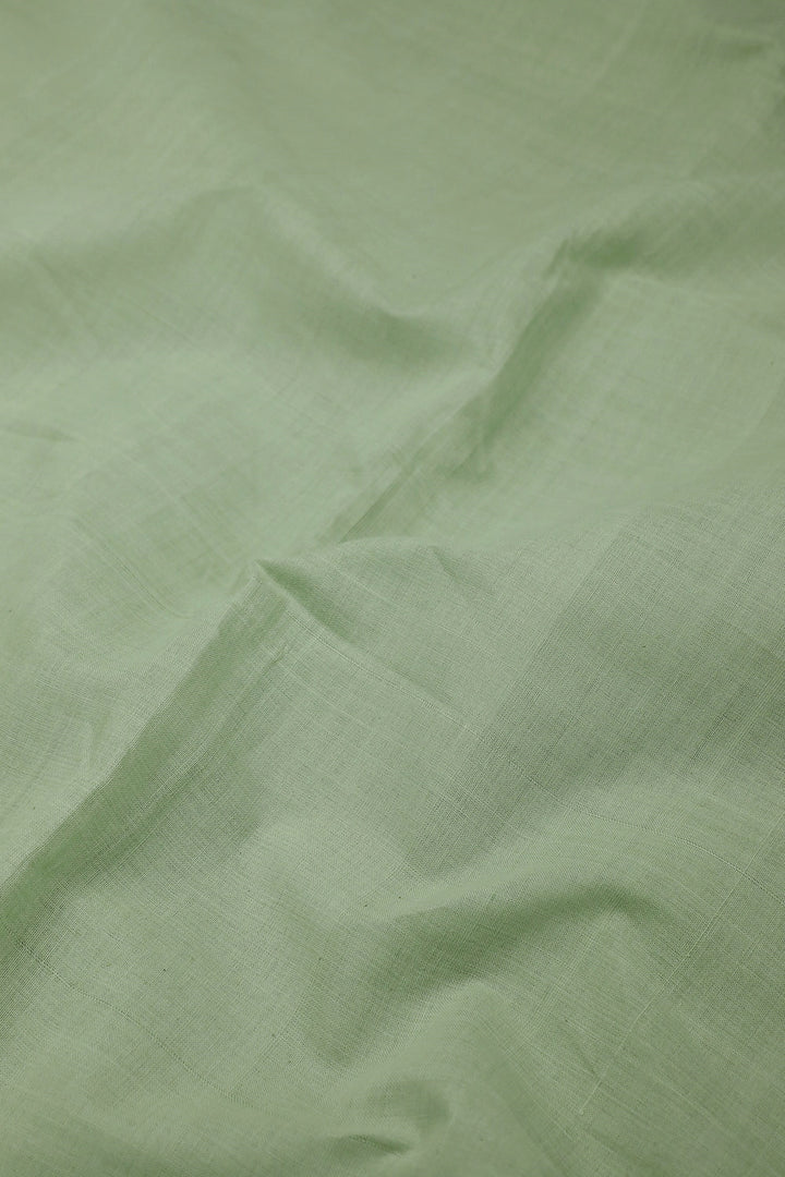 Baby Green Plain Mangalagiri Cotton Fabric - 1.4m