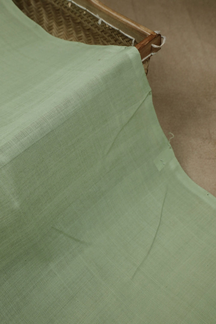 Baby Green Plain Mangalagiri Cotton Fabric - 0.65m