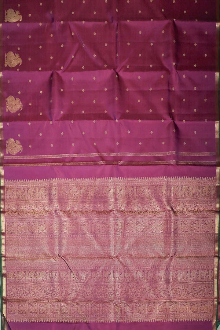 Hot Pink with Peacock Motifs Kanchi Silk saree