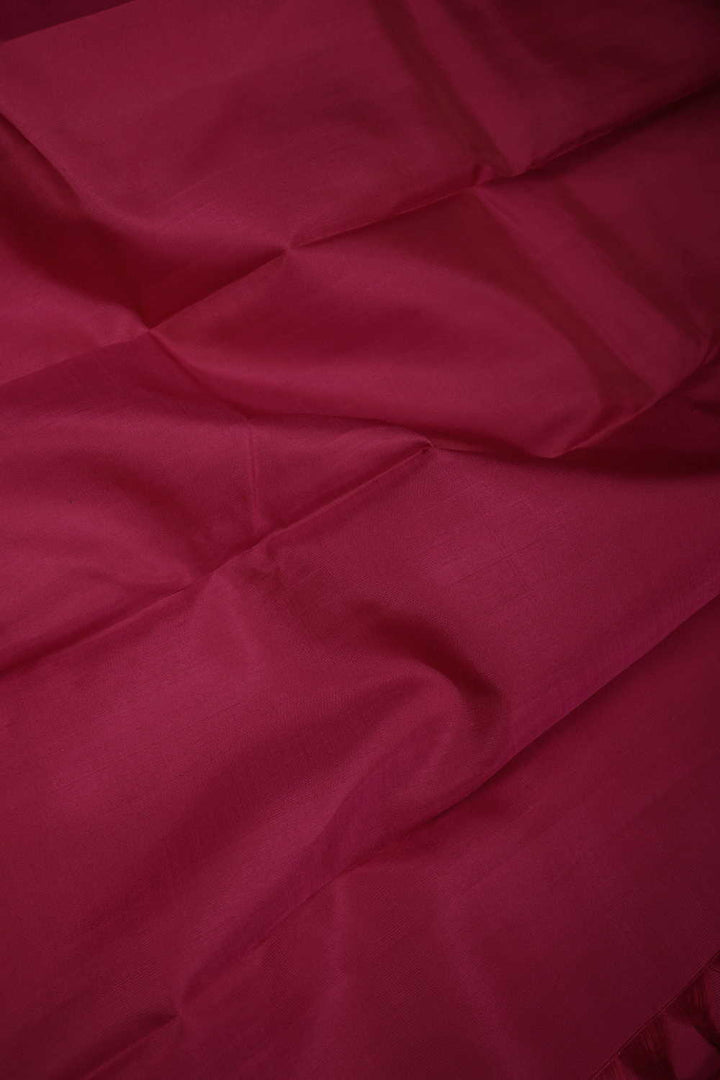 Plain Reddish Pink Kanchipuram Silk saree