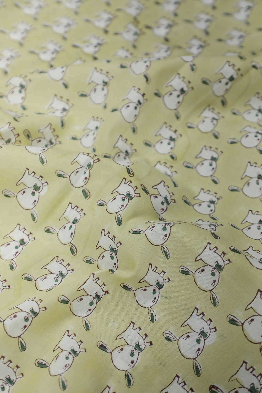 Baby Green Sanganeri Cotton Fabric - 0.85m