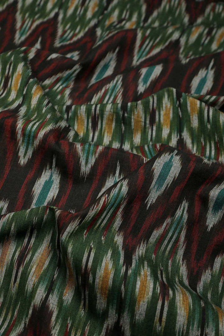 Multi-Colored Pattern Ikat Cotton Fabric-1.4 m