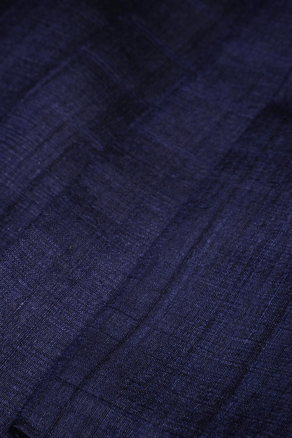 Ink Blue Handspun Gicha Tussar Silk Fabric - 0.85m