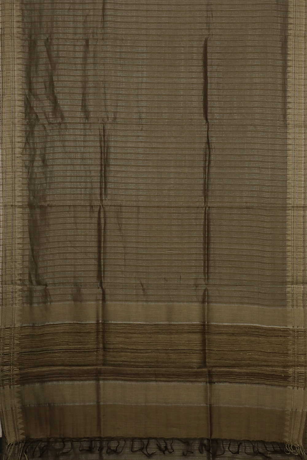 Silver Zari Stripe Handwoven Tussar saree