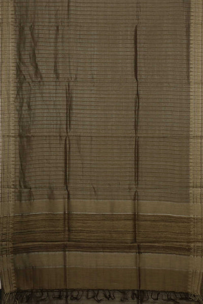 Silver Zari Stripe Handwoven Tussar saree