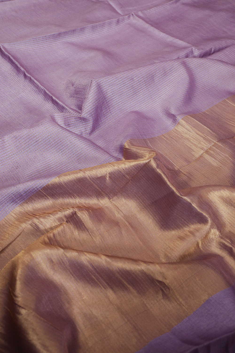 Lavender Pink Handwoven Tussar saree