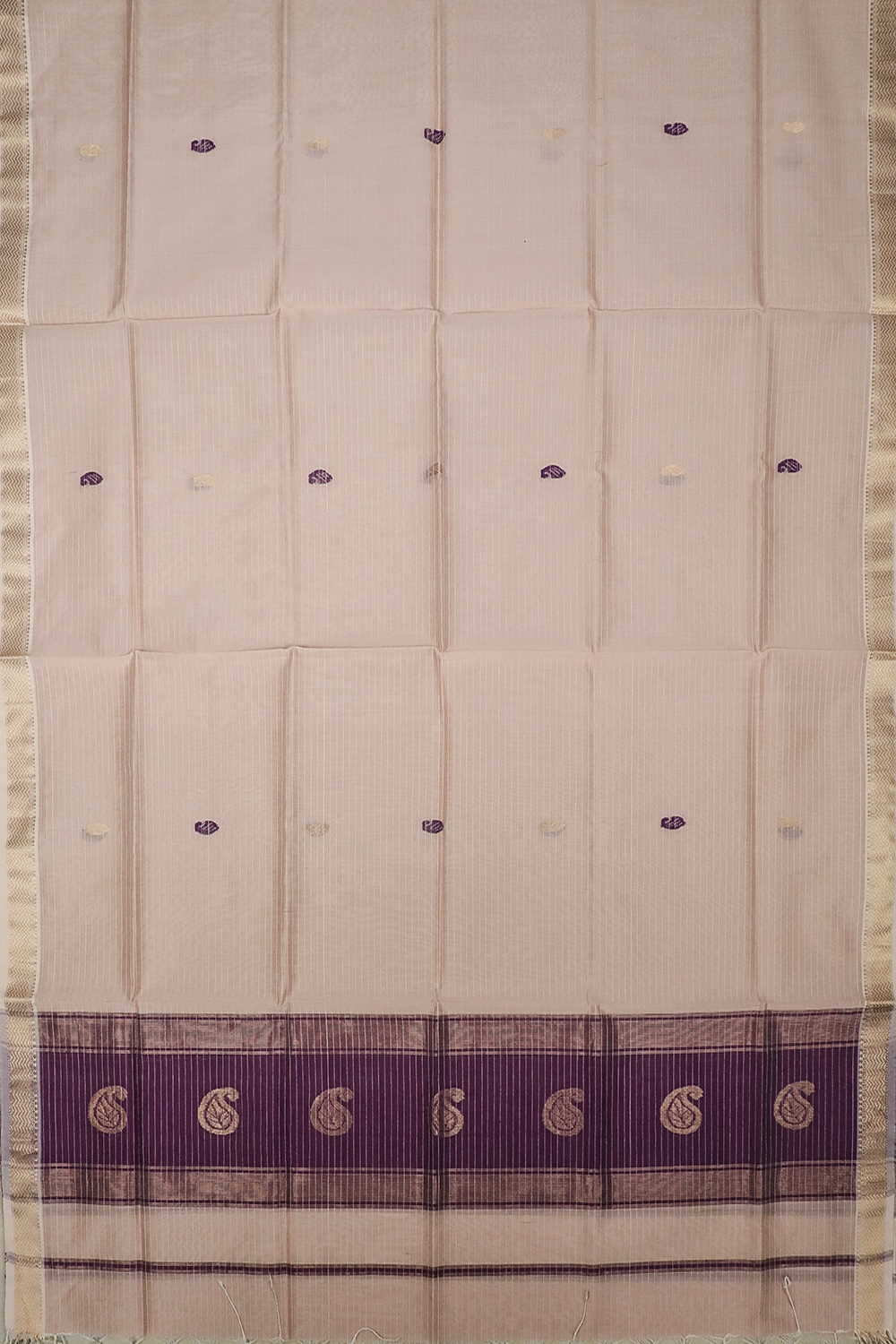 Stripe with Purple Maheshwari Silk Cotton Top & Dupatta