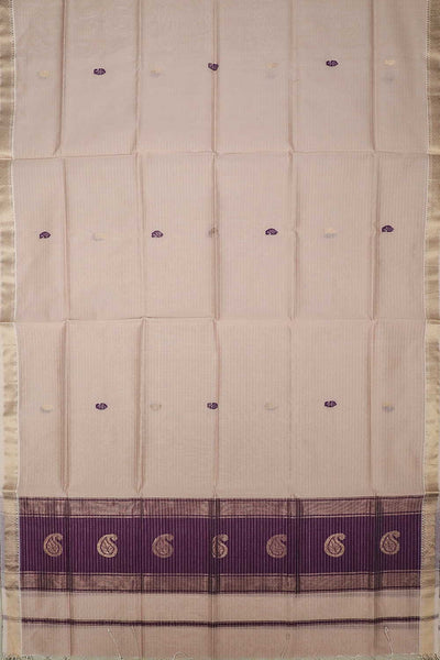 Stripe with Purple Maheshwari Silk Cotton Top & Dupatta