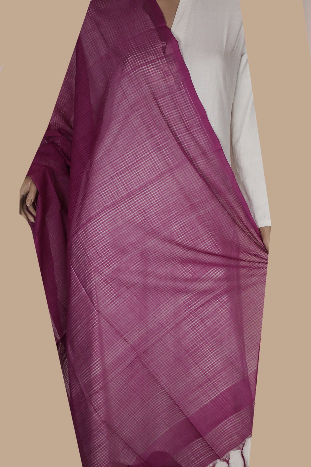 Dupattas - Buy Handwoven Checks & Stripes Cotton Dupatta - Matkatus