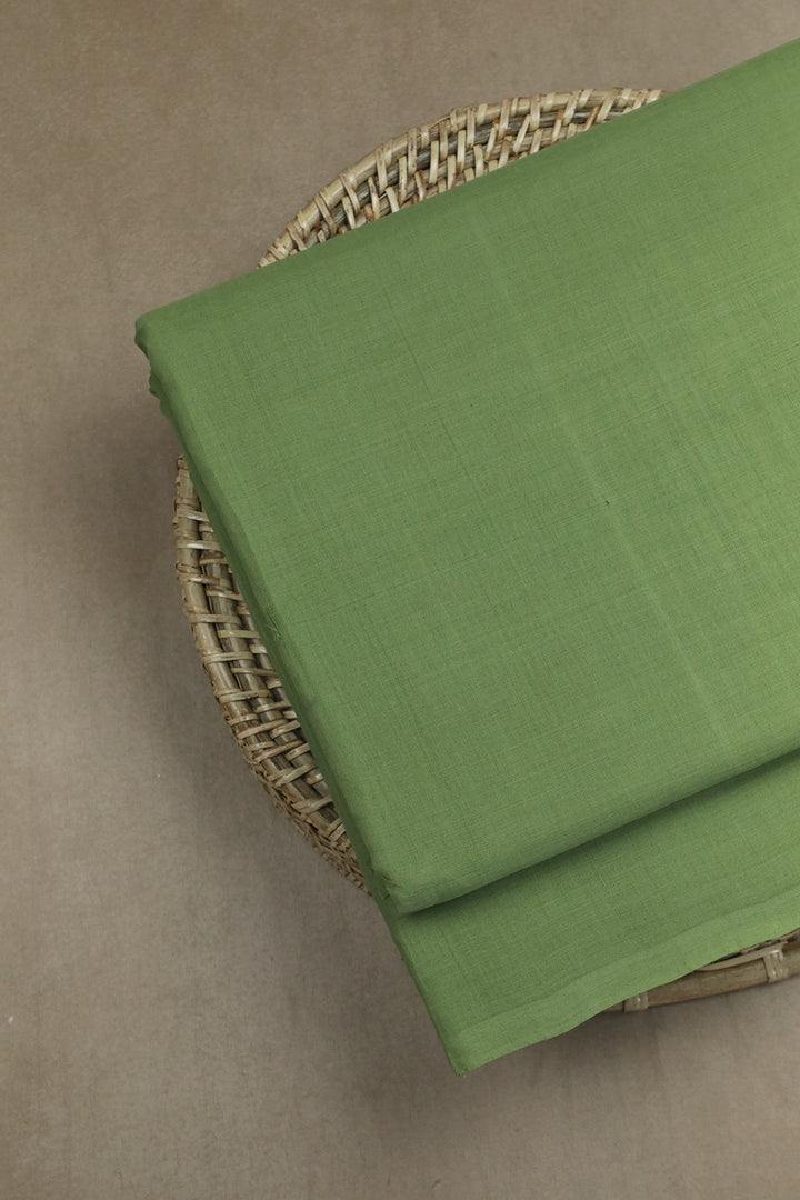 Leaf Green Mangalagiri Cotton Fabric - 1m