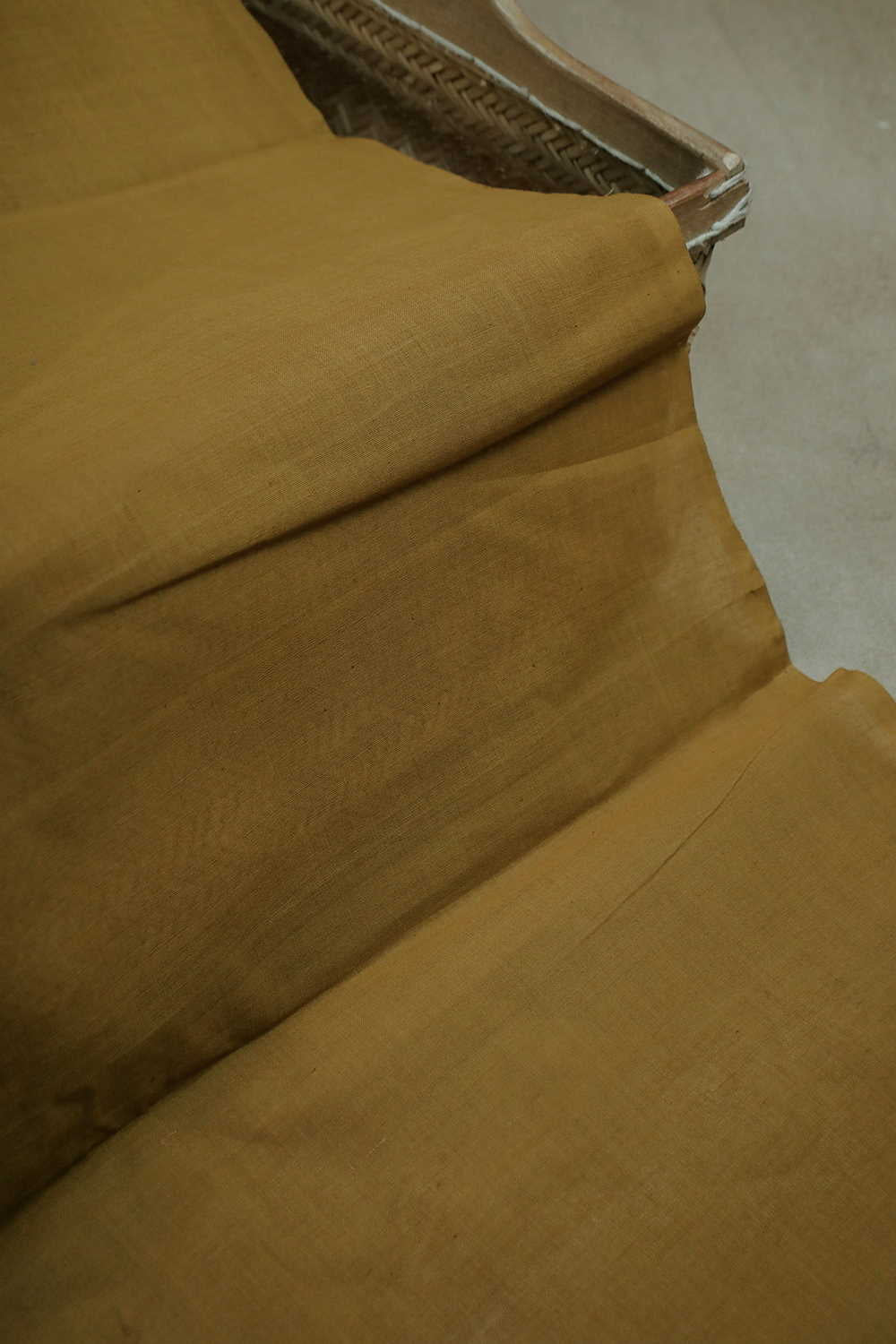 Deep Fenugreek Yellow Mangalagiri Cotton Fabric