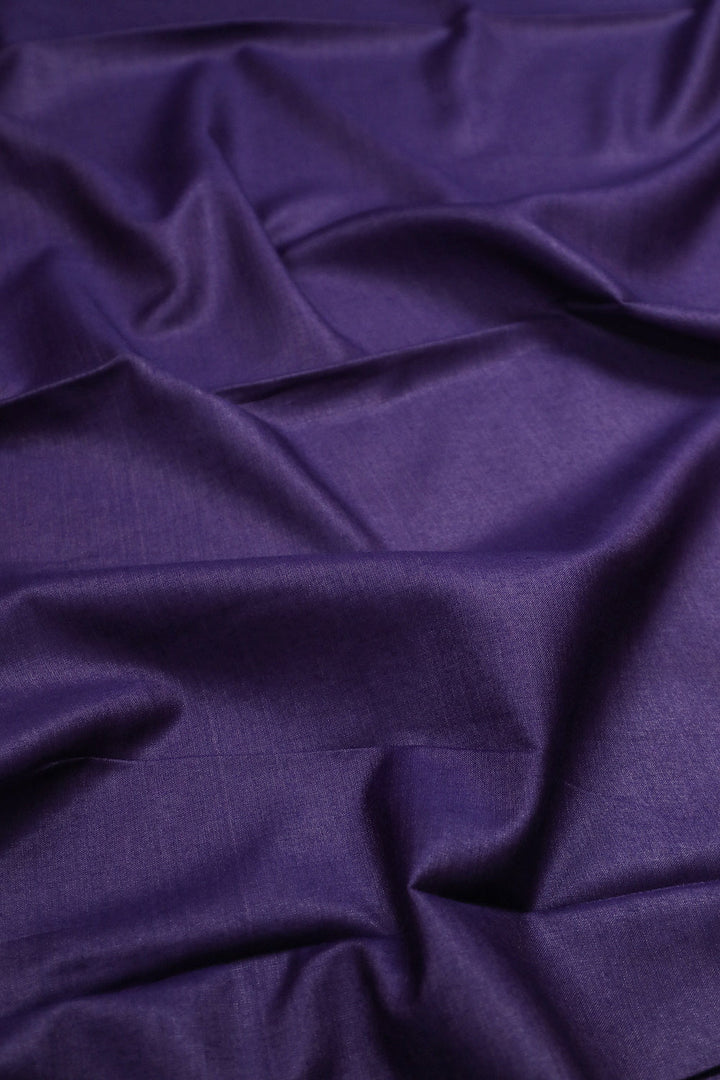 Plain Violet Handwoven Tussar Fabric - 2m