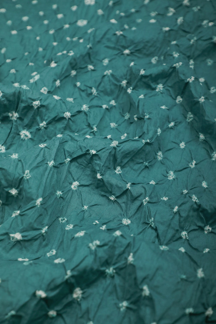 Peacock Green Bandhani Fabric - 1.1m