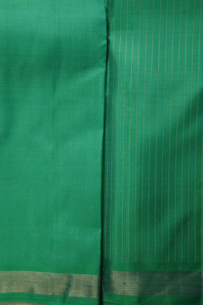 Thread Stripe on Green Kanchipuram Silk Saree