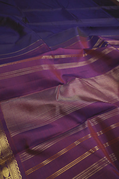 Egg Plant purple Handwoven Aarani Silk Saree