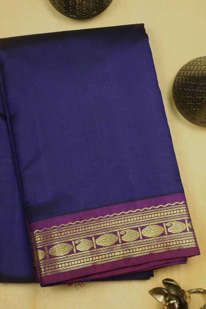 Egg Plant purple Handwoven Aarani Silk Saree