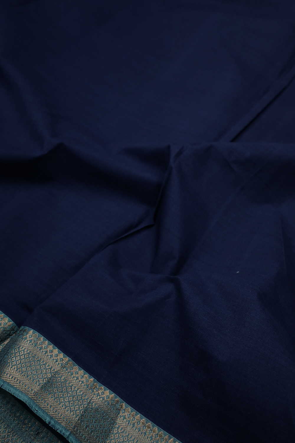 Navy Blue Mangalagiri Cotton Fabric - 1m