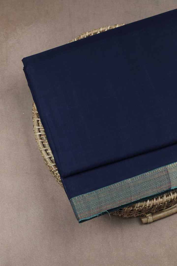 Navy Blue Mangalagiri Cotton Fabric - 1m