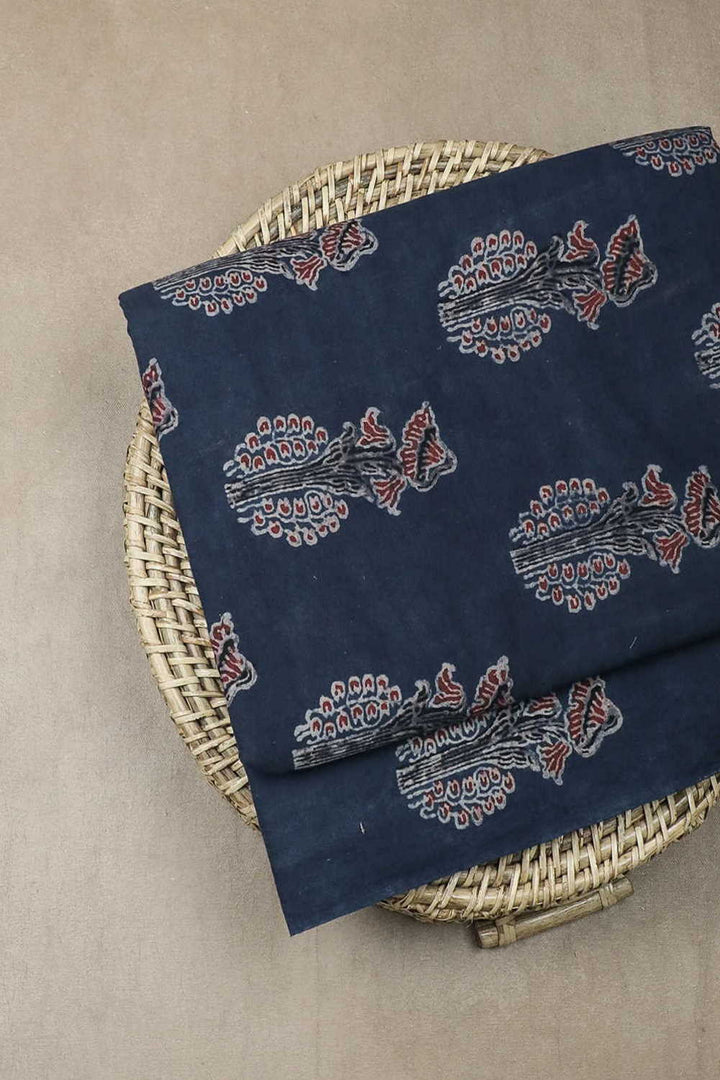 Big Butta on Indigo Ajrak Cotton Fabric