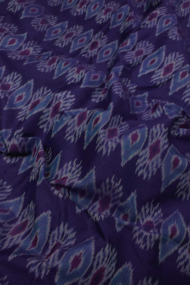 Violet Ikat Silk Cotton Fabric - 0.75m