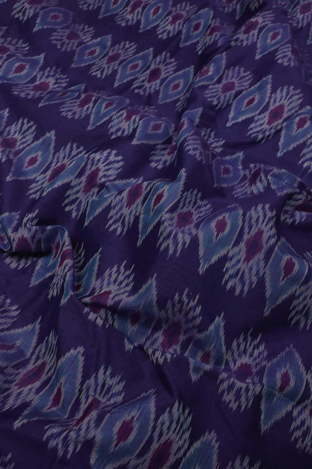 Violet Ikat Silk Cotton Fabric