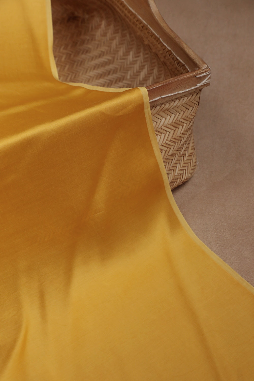 Yellow Plain Modal Silk Fabric